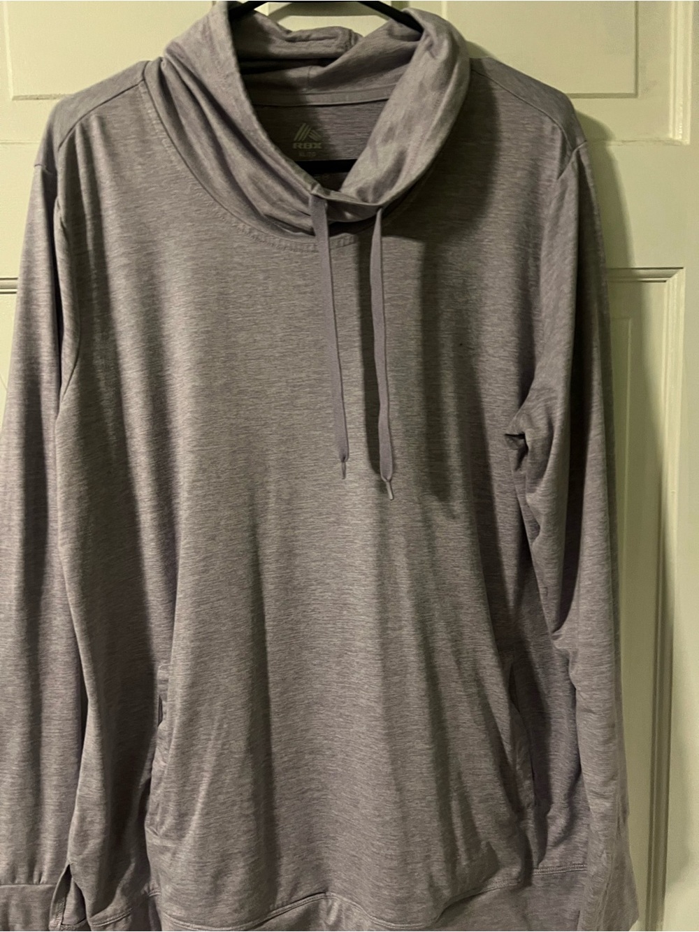 Women's Lavender Cowl Neck Pullover Sweater with Drawstring